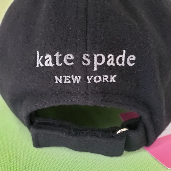 KATE SPADE SPADE FLOWER WOOL BLEND BASEBALL HAT CAP:NWT BLACK - Picture 6 of 10
